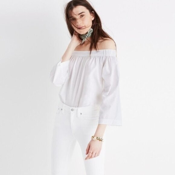 Madewell  White Clean Off the Shoulder Top Size XXS - Picture 10 of 10